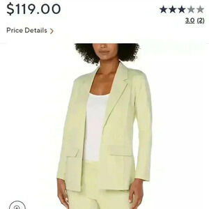 NWT Liverpool Boyfriend Open-Front Blazer Medium Petite in Lemongrass